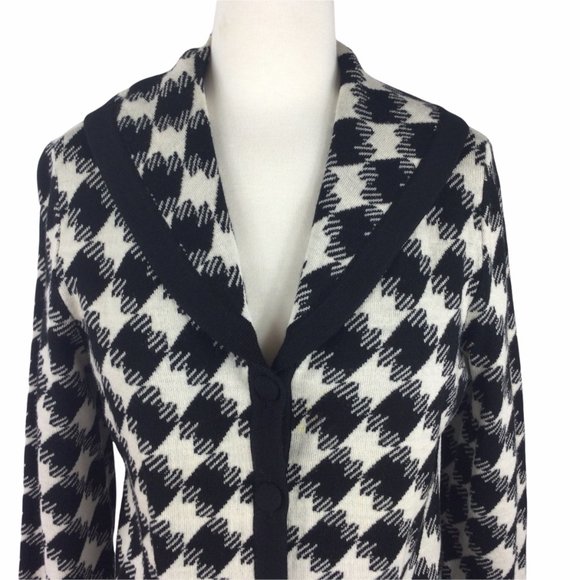 Pendleton 100% Merino Wool Black/White Cardigan SP - Picture 2 of 7